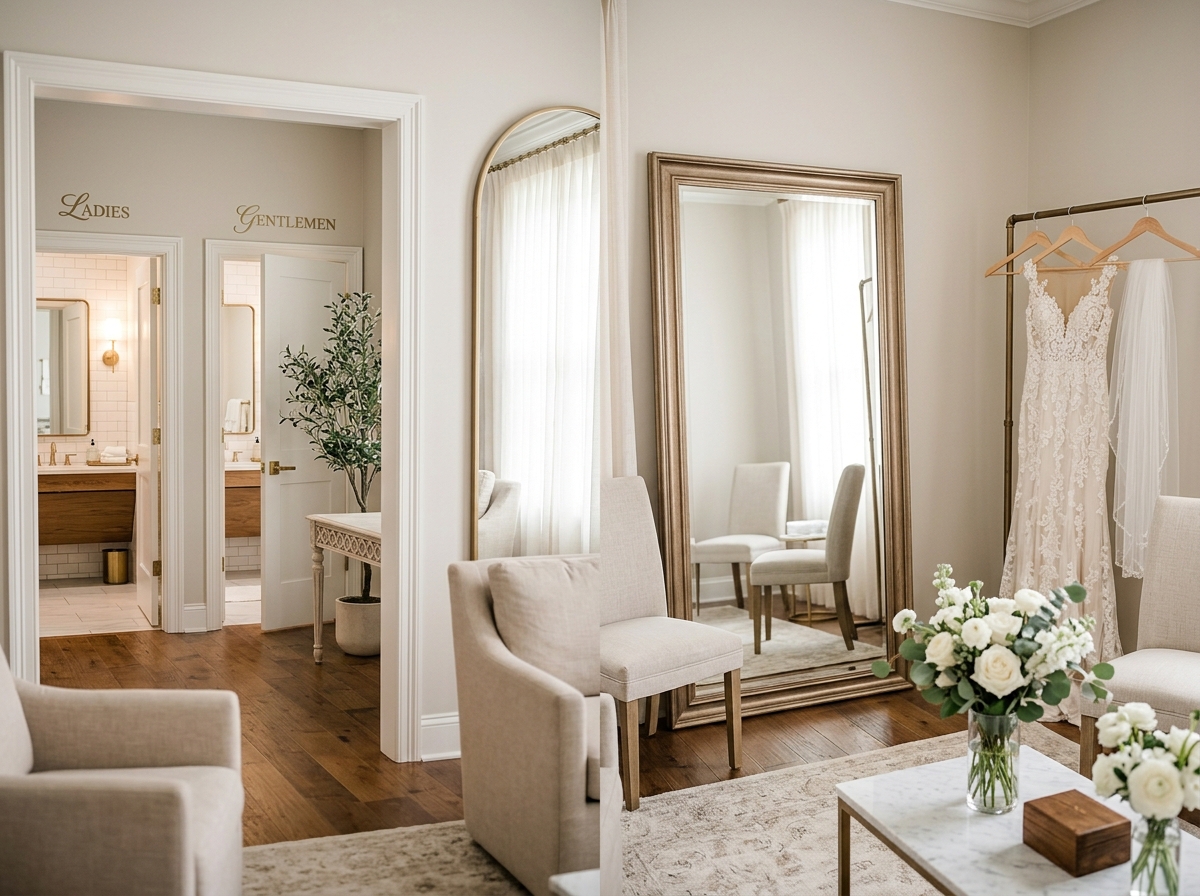 Large dressing room and restrooms for Your Fort Meade Wedding: A Complete Guide